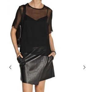 Helmut Lang Leather Wrap Mini Skirt